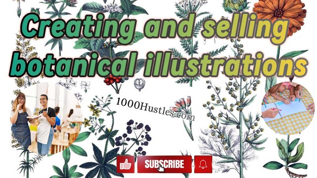 Boost Your Online Presence with 1000 Hustles' Botanical Illustrations - Unlock the Power of Creative Entrepreneurship!