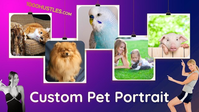 Find your perfect pet portrait with 1000 Hustles - the ultimate destination for personalized and professionally designed pet portraits. Enhance your pet's personality with a unique piece of art, perfect for gifting or displaying in your home. Explore our vast collection and turn your furry friend into a work of art today!